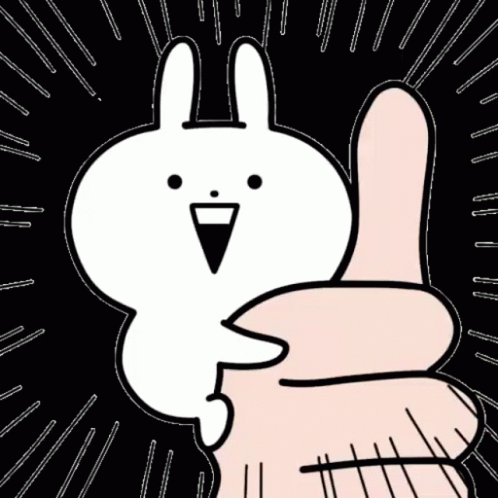 A Cartoon Rabbit Is Giving A Thumbs Up With A Hand . GIF