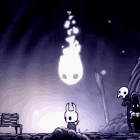 A Cartoon Rabbit Is Standing In Front Of A Glowing Ghost . GIF