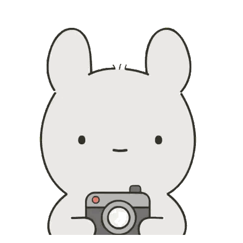 a cartoon rabbit is taking a picture of something with a camera