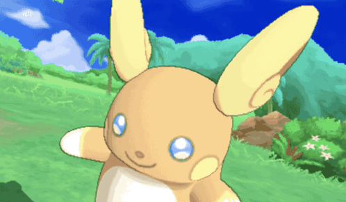 Cartoon Rabbit With Blue Eyes And Yellow Ears GIF