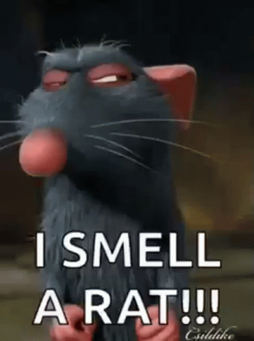 A Cartoon Rat Says `` I Smell A Rat ! '' GIF