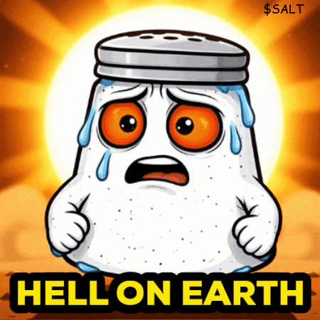 a cartoon salt shaker is crying with the words hell on earth written below it