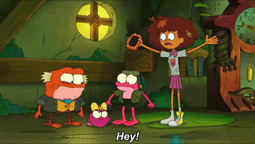 A Cartoon Says Hey Hey Hey Hey In The Corner GIF