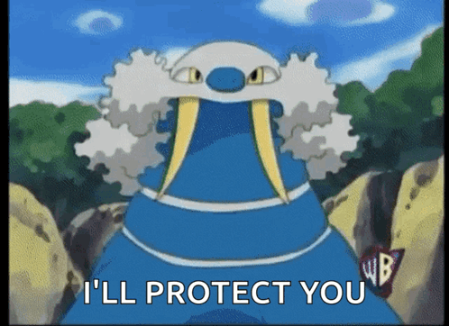 A Cartoon Says I 'Ll Protect You With A Wb Logo In The Corner GIF