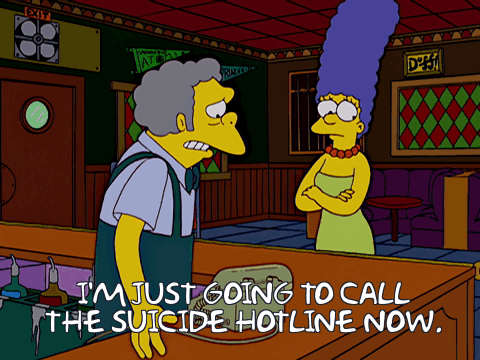 A Cartoon Says I 'M Just Going To Call The Suicide Hotline Now .. GIF