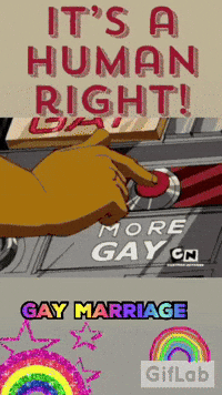 A Cartoon Says It 'S A Human Right And Gay Marriage GIF