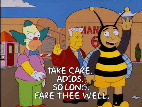 A Cartoon Says Take Care Adios So Long Fare Well GIF