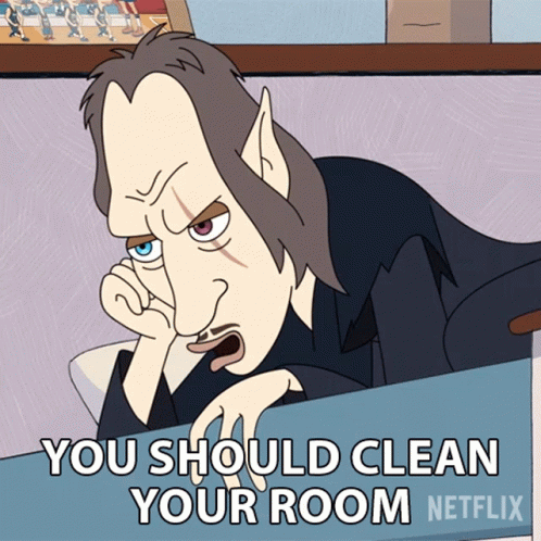 A Cartoon Says You Should Clean Your Room GIF