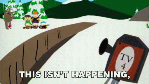 A Cartoon Scene From South Park With The Words This Isn 'T Happening GIF