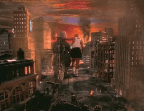 A Cartoon Scene Of A City With A Sign That Says Playboy GIF