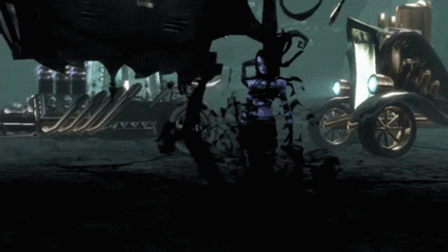 A Cartoon Scene With A Car That Says ' Nightmare Before Christmas ' On The Side Of It GIF
