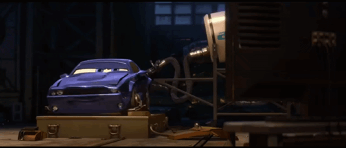 A Cartoon Scene With A Purple Car And The Words You Know I Cant Tell Them Apart These GIF