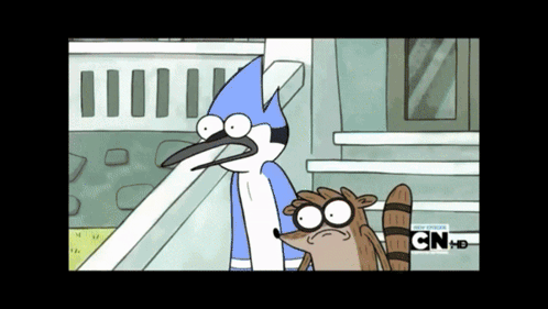 A Cartoon Show Called Regular Show Is Being Shown On Cn GIF