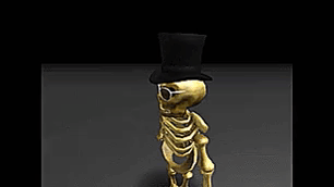 A Cartoon Skeleton Wearing Sunglasses And A Cowboy Hat GIF