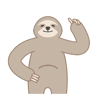 a cartoon sloth giving a middle finger