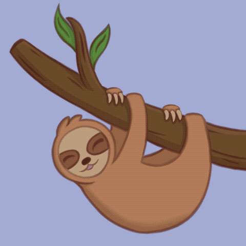 A Cartoon Sloth Is Sleeping On A Tree Branch GIF
