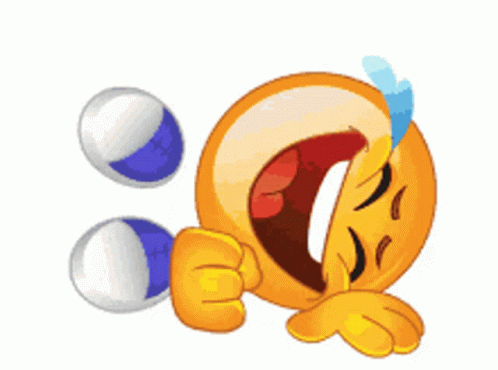 A Cartoon Smiley Face Is Laughing And Crying GIF