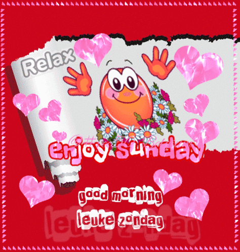 A Cartoon Smiley Face Says Relax Enjoy Sunday GIF