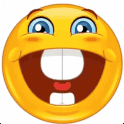 A Cartoon Smiley Face With A Big Smile On It GIF