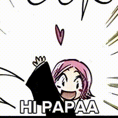 A Cartoon Smiley Face With A Pink Bow And The Words Hi Papaa Below It GIF