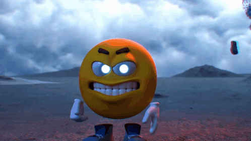 A Cartoon Smiley Face With A Very Angry Face GIF