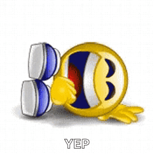 A Cartoon Smiley Face With Sunglasses And The Words Funny Yep GIF