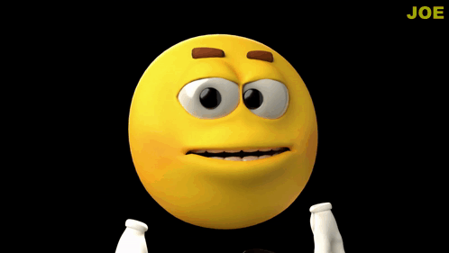 A Cartoon Smiley Face With The Name Joe Written On The Bottom GIF