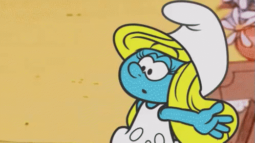 A Cartoon Smurf Is Holding A Piece Of Paper That Says Divorce On It . GIF