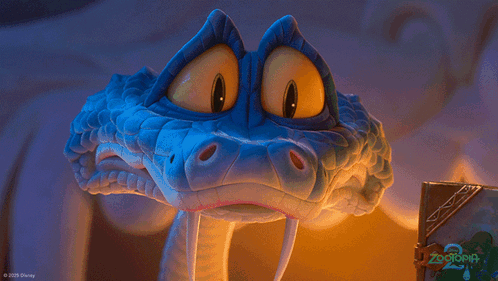 A Cartoon Snake With Its Tongue Hanging Out And A Disney Logo In The Background GIF