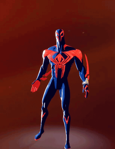 a cartoon spider man with a number 6 behind him