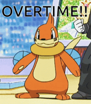 A Cartoon Squirrel Is Standing Next To A Man With The Words Overtime Written Above It GIF