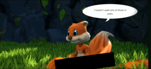 A Cartoon Squirrel Says I Haven T Used One Of Those In Years GIF