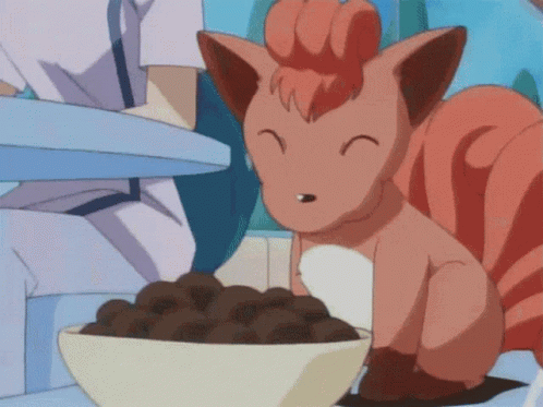 Cartoon Squirrel Sitting Next To Cereal Bowl GIF