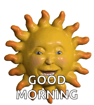 A Cartoon Sun With A Face And The Words " Good Morning " Below It GIF