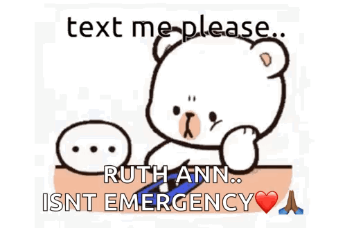 A Cartoon Teddy Bear Is Laying On A Person 'S Chest And Asking Them To Text Him . GIF