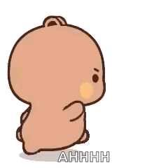 A Cartoon Teddy Bear Is Sitting Down And Looking At Something . GIF