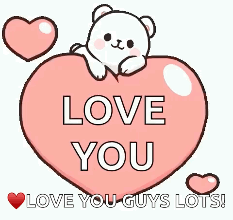 A Cartoon Teddy Bear Is Sitting On Top Of A Pink Heart . GIF