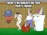 Cartoon Saying No Brakes On Party Train GIF