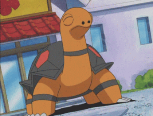 A Cartoon Turtle Is Standing In Front Of A Store GIF