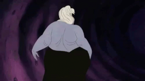 A Cartoon Ursula From The Little Mermaid Says " Work It " GIF