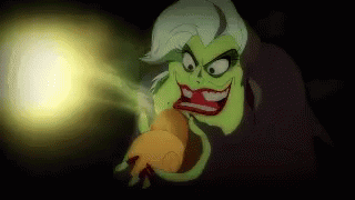 A Cartoon Witch Is Holding A Light In Her Hand And Smiling . GIF