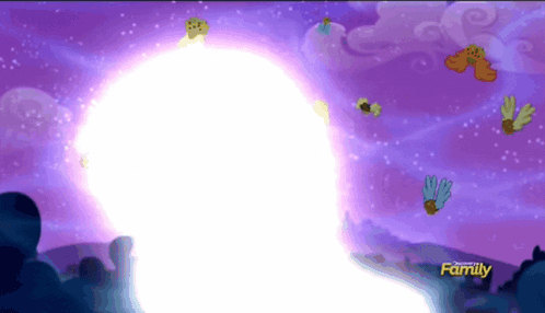 A Cartoon With A Purple Background And The Word Family On It GIF