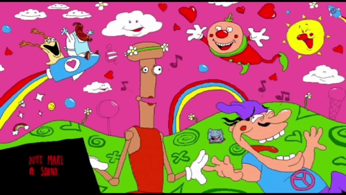 A Cartoon With A Rainbow And The Words " Ain T Make A Sound " At The Bottom GIF