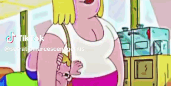 A Cartoon Woman Is Holding A Baby In Her Arms While Walking Down A Street . GIF