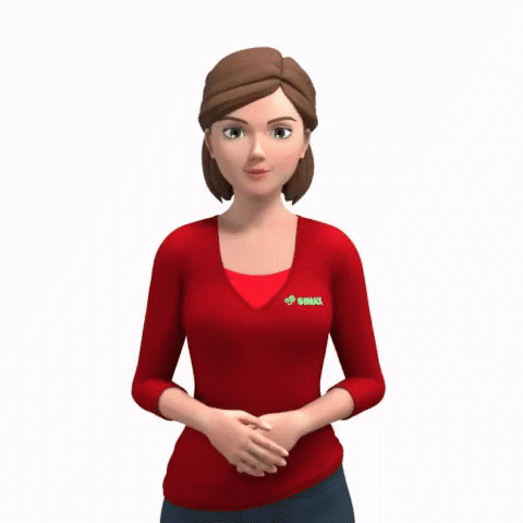 A Cartoon Woman Is Wearing A Red Shirt That Says Smax GIF