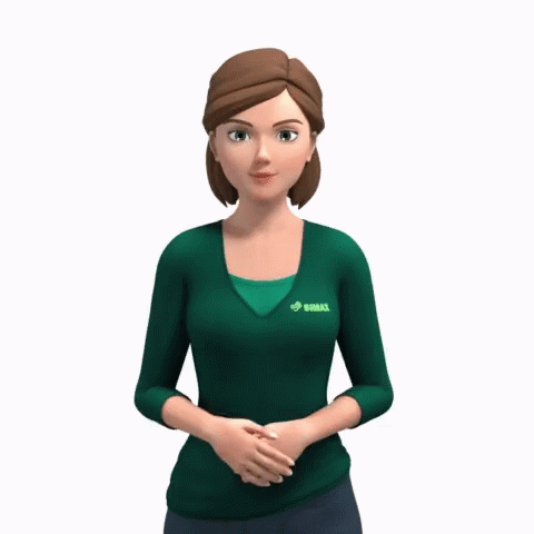 A Cartoon Woman Wearing A Green Shirt With The Word Simax On It GIF