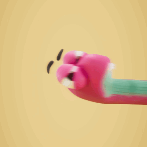 A Cartoon Worm With A Pink Face And Black Nose GIF