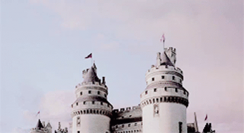 A Castle With Two Towers And The Letter G On The Side GIF