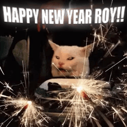 Cat Sitting In Front Of Sparklers Happy New Year Roy GIF