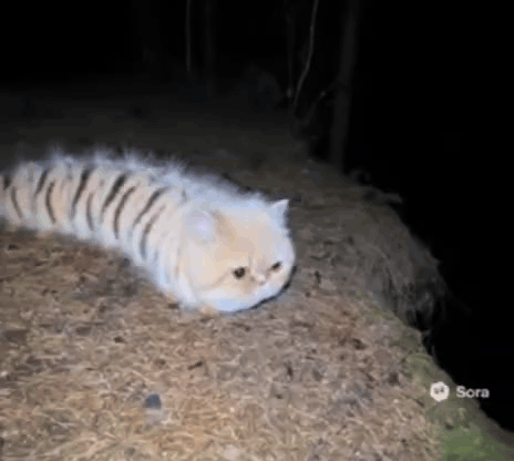 A Cat That Looks Like A Tiger Is Crawling On A Pile Of Hay . GIF